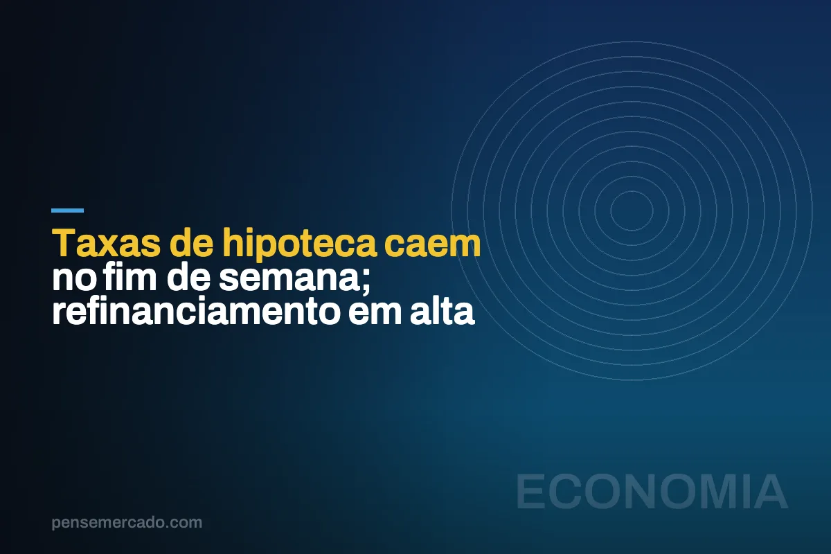 Taxas de hipoteca caem no fim de semana; refinanciamento em alta