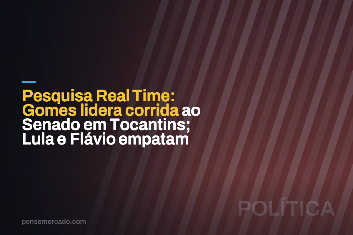 Pesquisa Real Time: Gomes lidera corrida ao Senado em Tocantins; Lula e Flávio empatam