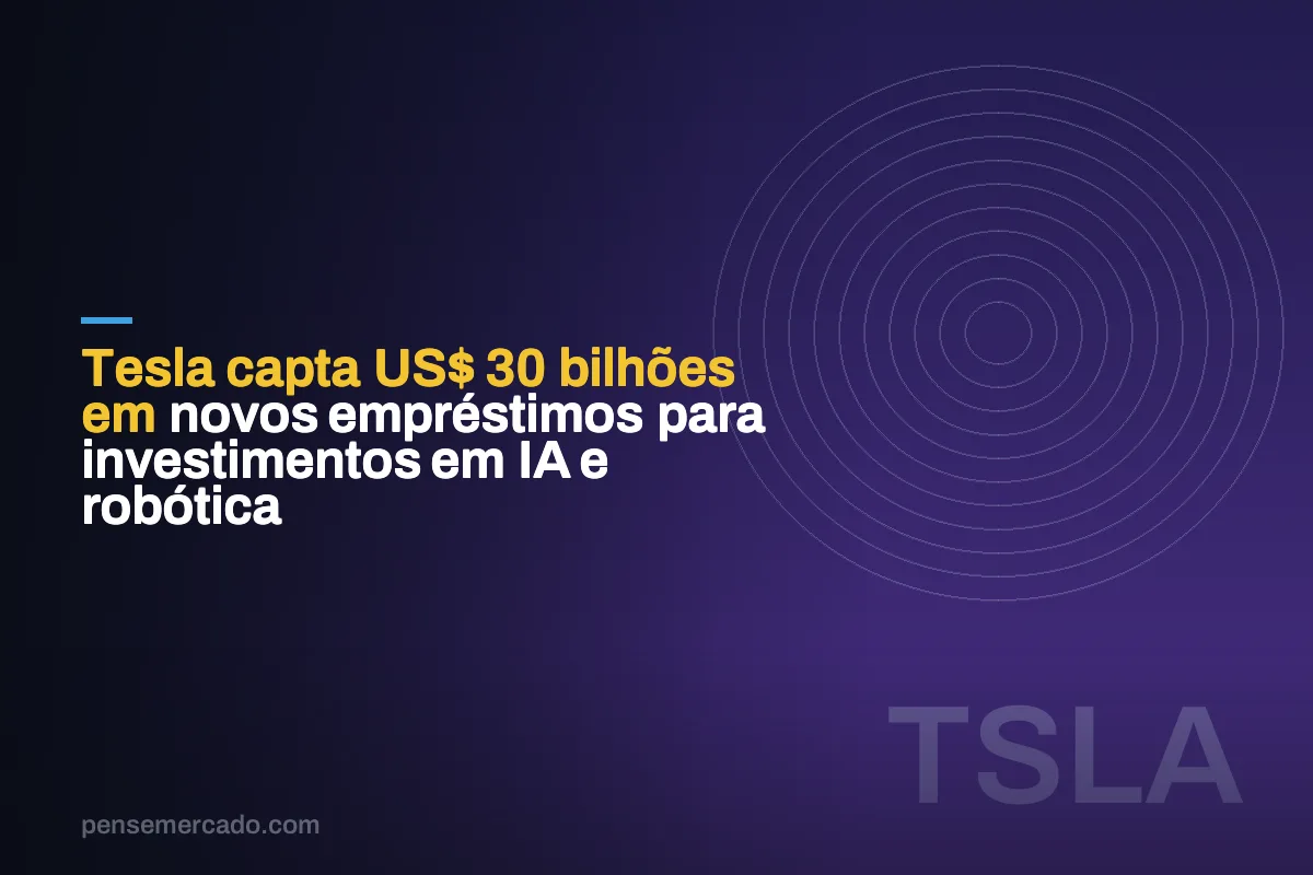 Tesla capta US$ 30 bilhões em novos empréstimos para investimentos em IA e robótica