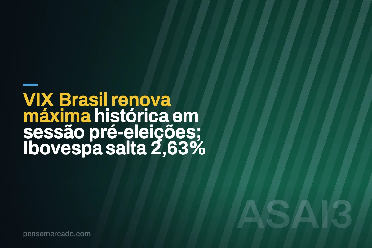 VIX Brasil renova máxima histórica em sessão pré-eleições; Ibovespa salta 2,63%