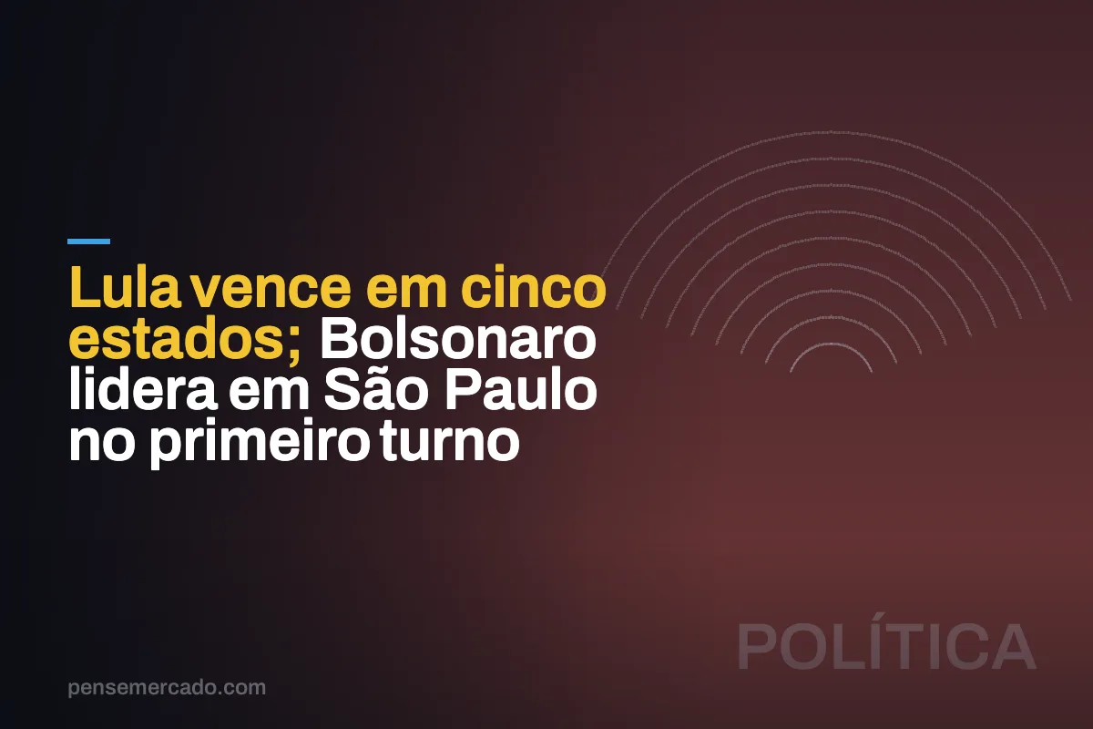 Lula vence em cinco estados; Bolsonaro lidera em São Paulo no primeiro turno