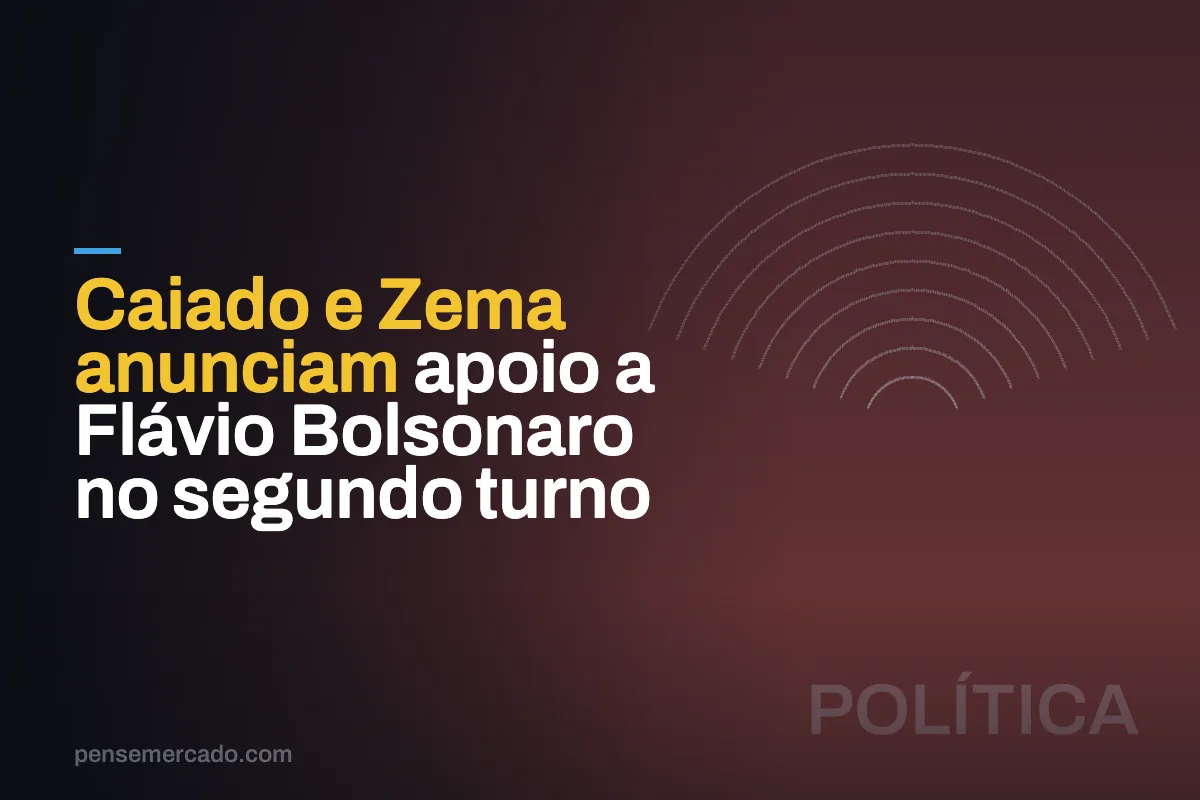 Caiado e Zema anunciam apoio a Flávio Bolsonaro no segundo turno