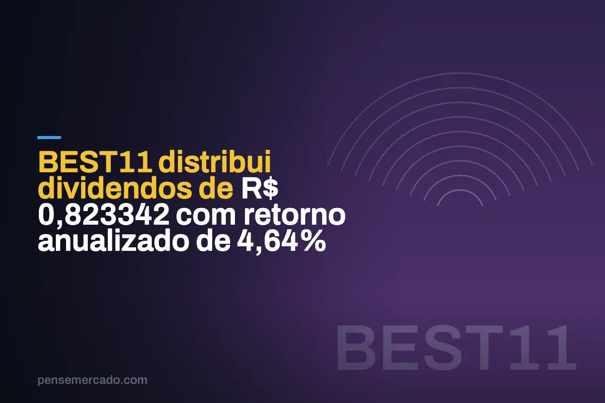 BEST11 distribui dividendos de R$ 0,823342 com retorno anualizado de 4,64%