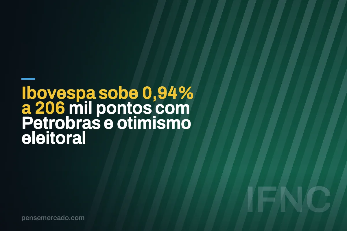 Ibovespa sobe 0,94% a 206 mil pontos com Petrobras e otimismo eleitoral