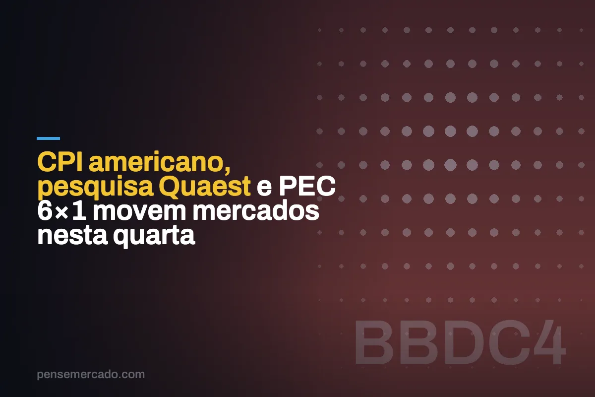 CPI americano, pesquisa Quaest e PEC 6×1 movem mercados nesta quarta