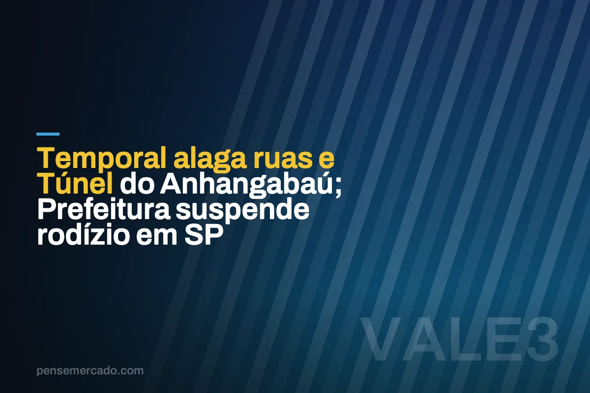 Temporal alaga ruas e Túnel do Anhangabaú; Prefeitura suspende rodízio em SP