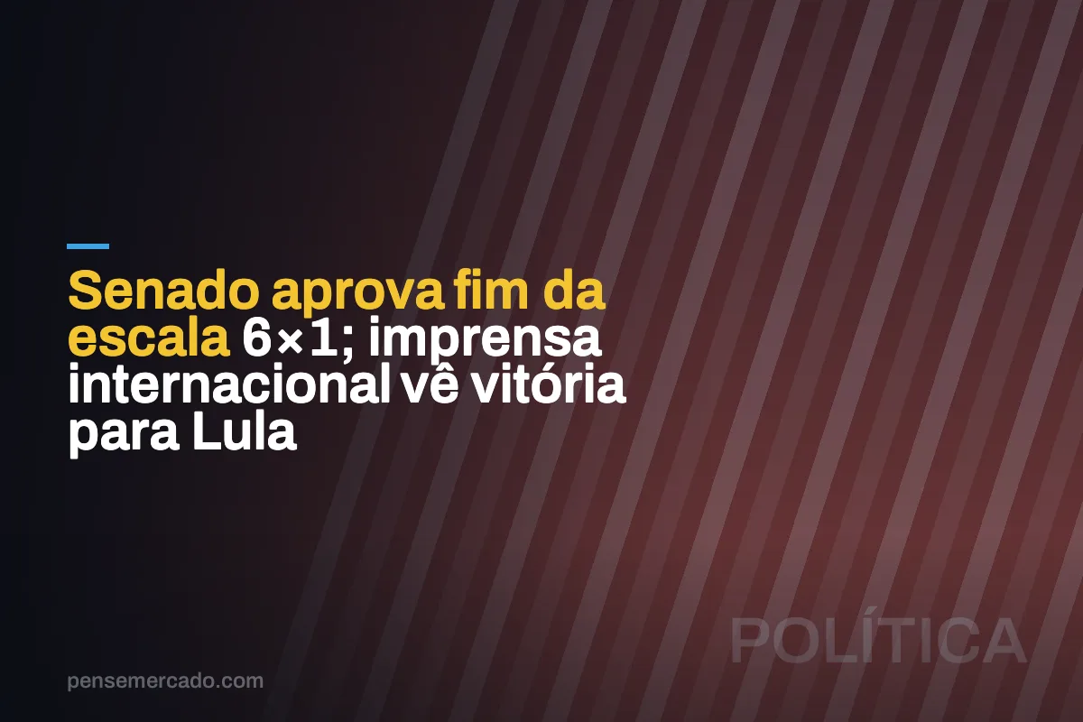 Senado aprova fim da escala 6×1; imprensa internacional vê vitória para Lula