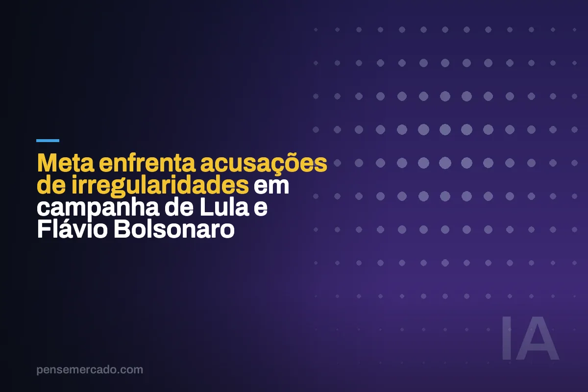 Meta enfrenta acusações de irregularidades em campanha de Lula e Flávio Bolsonaro