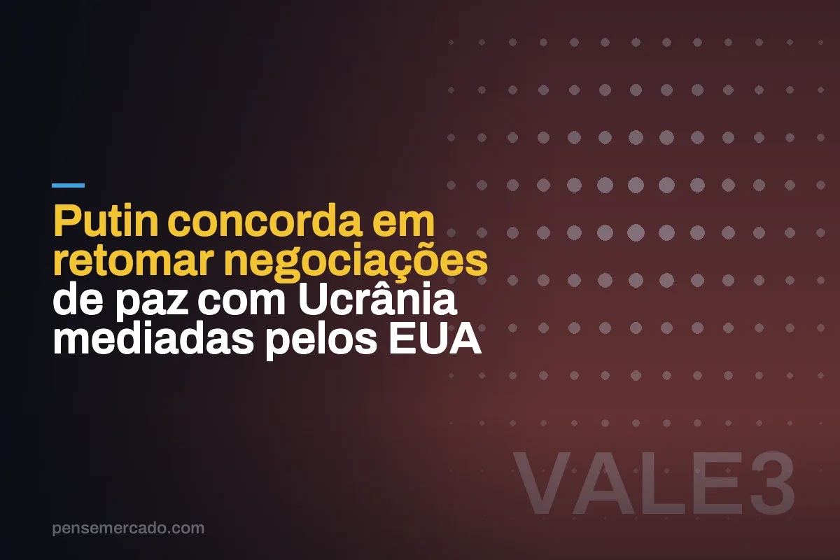 Putin concorda em retomar negociações de paz com Ucrânia mediadas pelos EUA