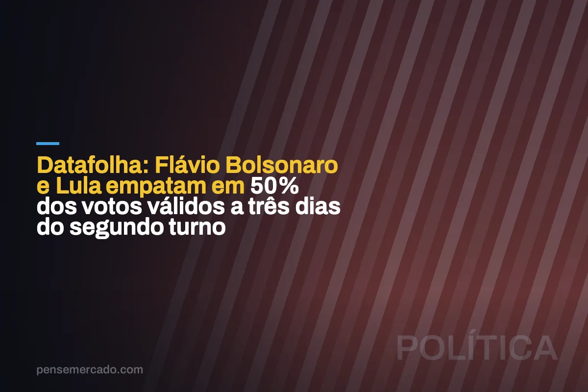 Datafolha: Flávio Bolsonaro e Lula empatam em 50% dos votos válidos a três dias do segundo turno