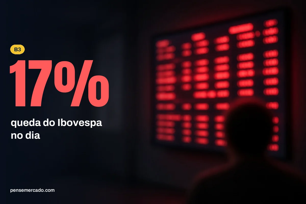 Ibovespa cai 17%, mas B3 não aciona segundo circuit breaker; entenda o motivo