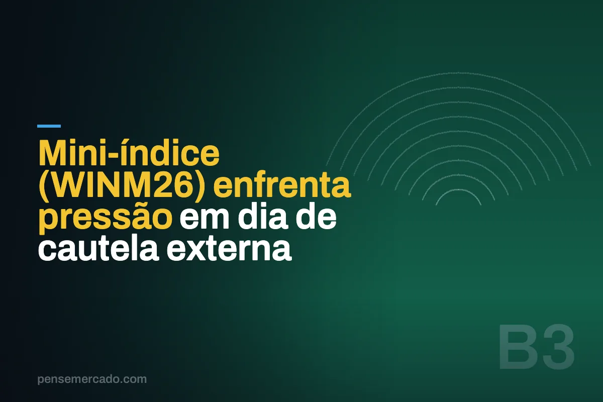 Mini-índice (WINM26) enfrenta pressão em dia de cautela externa