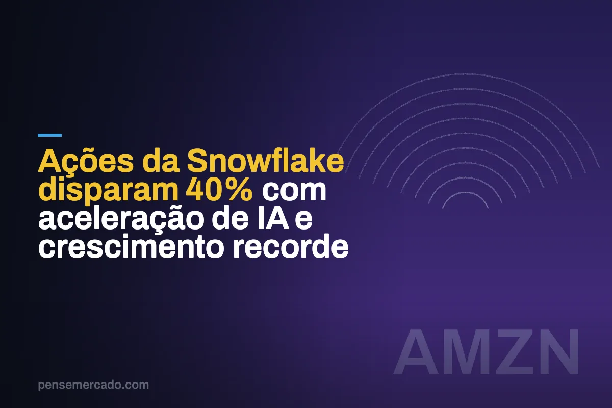 Ações da Snowflake disparam 40% com aceleração de IA e crescimento recorde