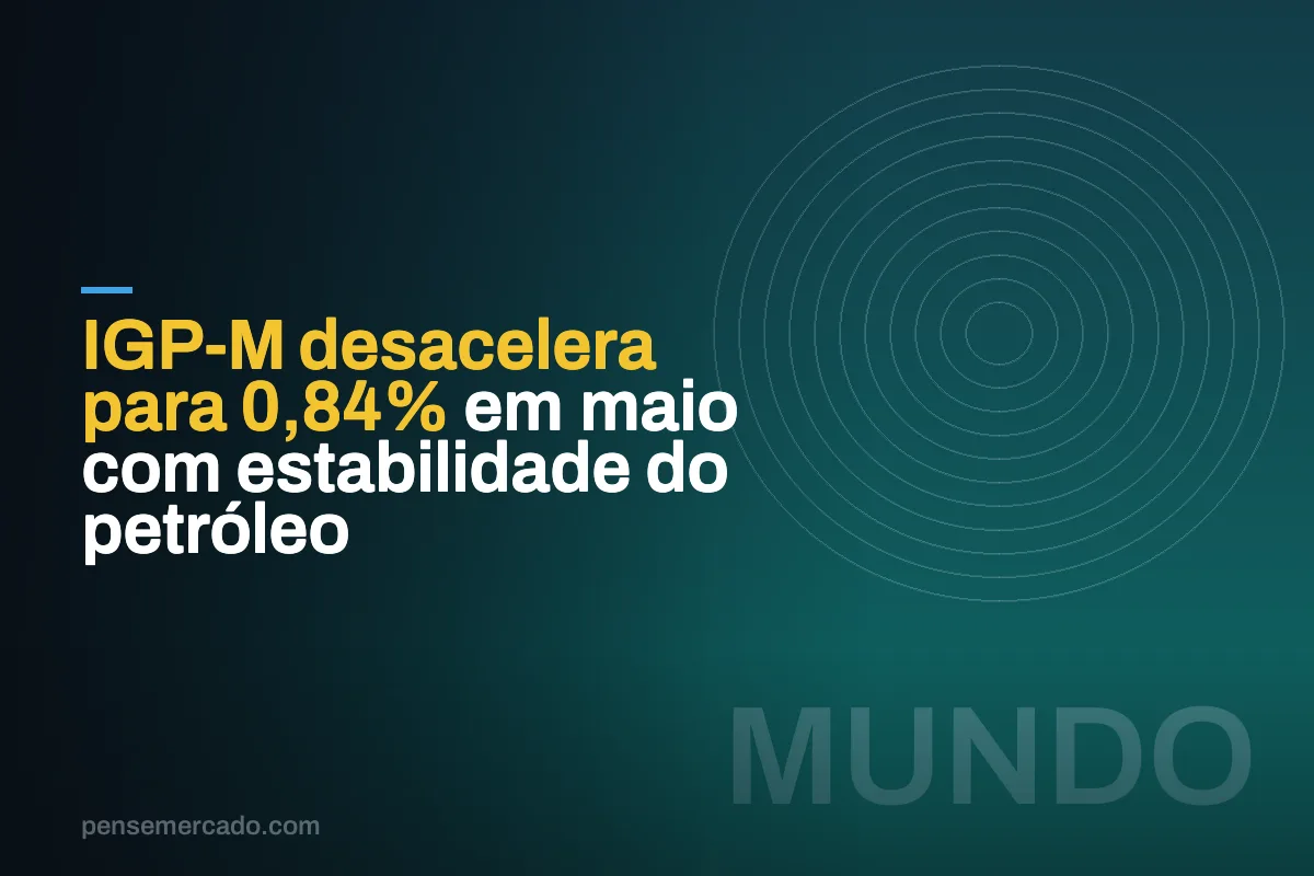 IGP-M desacelera para 0,84% em maio com estabilidade do petróleo