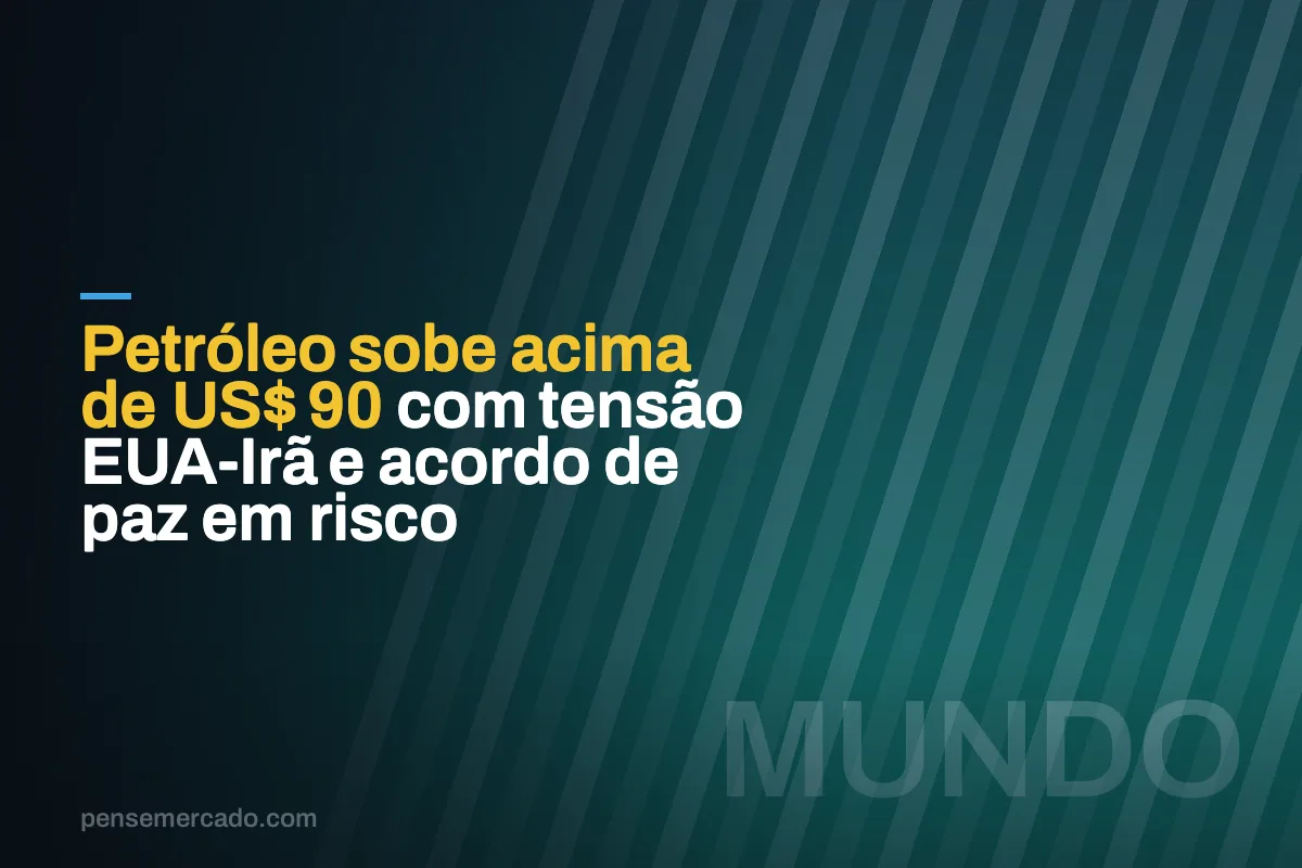 Petróleo sobe acima de US$ 90 com tensão EUA-Irã e acordo de paz em risco