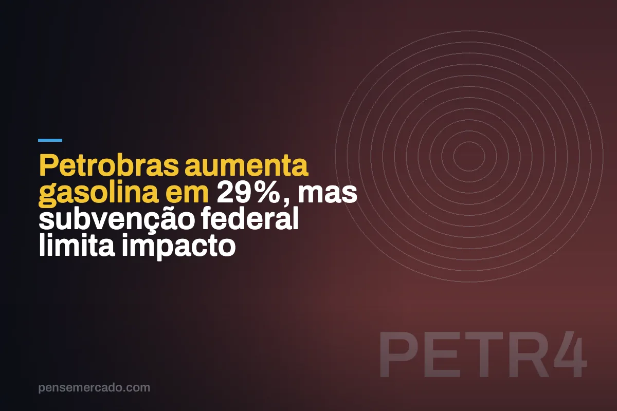 Petrobras aumenta gasolina em 29%, mas subvenção federal limita impacto