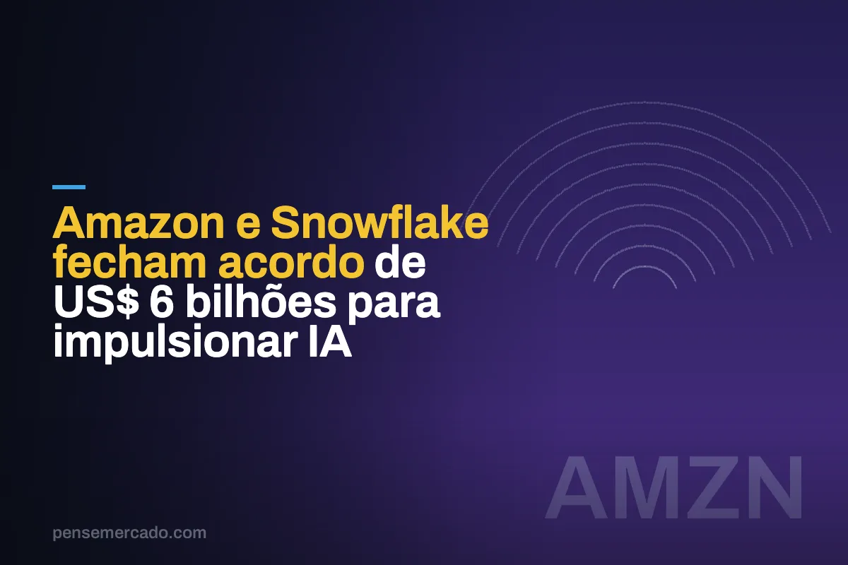 Amazon e Snowflake fecham acordo de US$ 6 bilhões para impulsionar IA