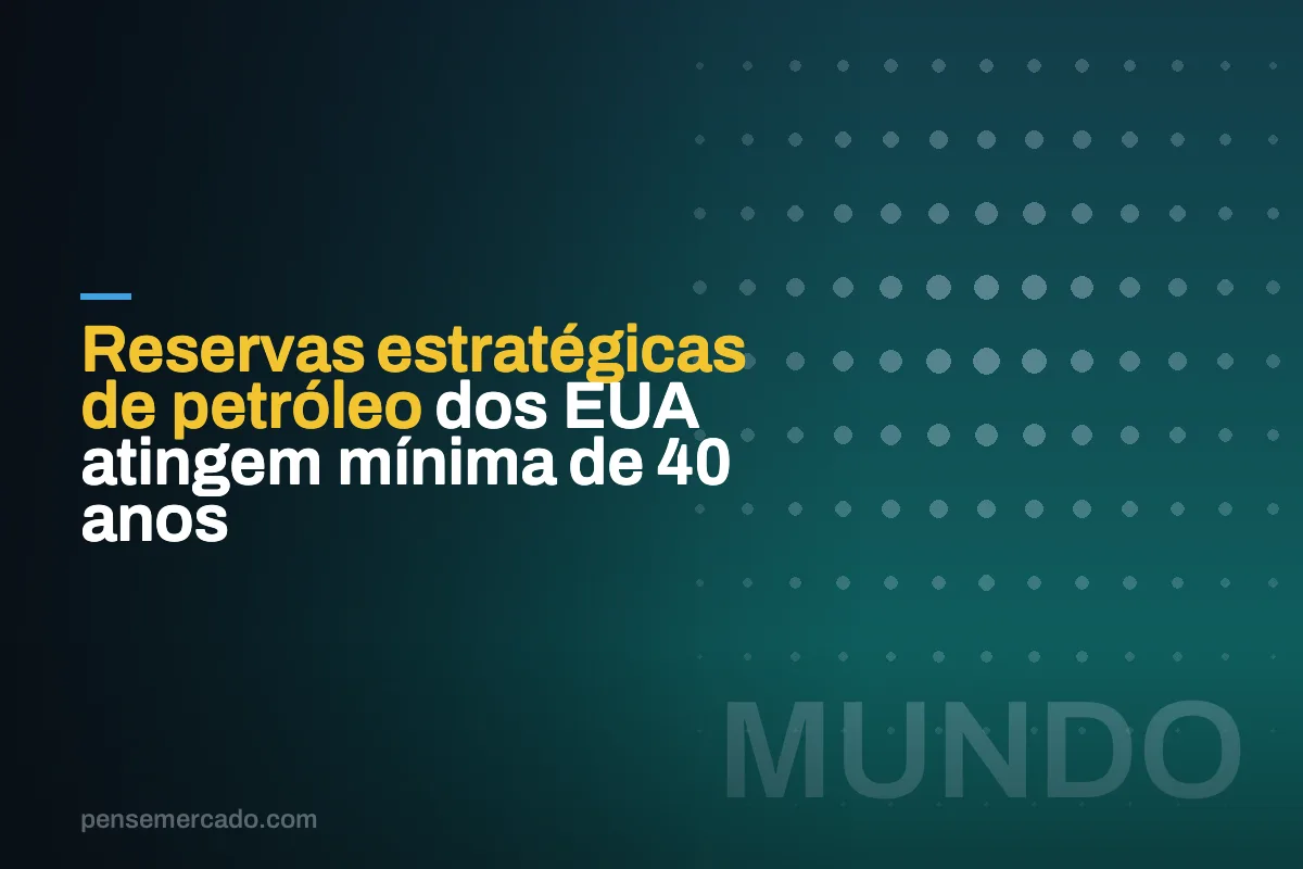 Reservas estratégicas de petróleo dos EUA atingem mínima de 40 anos