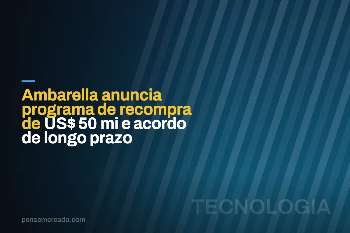 Ambarella anuncia programa de recompra de US$ 50 mi e acordo de longo prazo