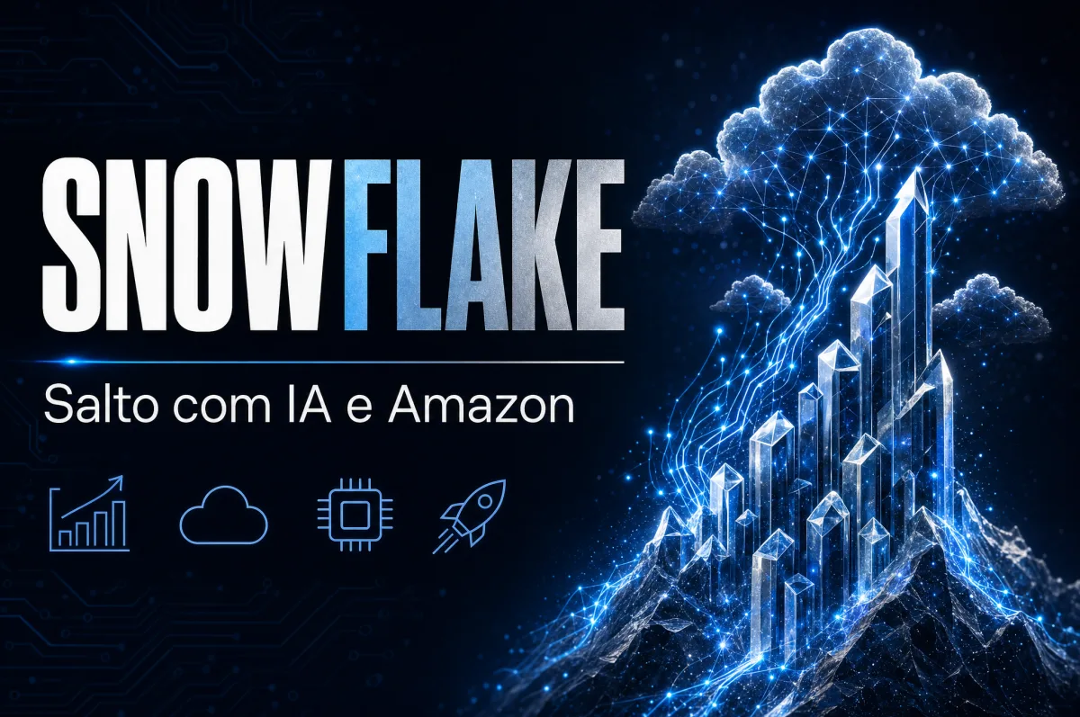Ações da Snowflake disparam com perspectivas positivas e parceria de IA com Amazon