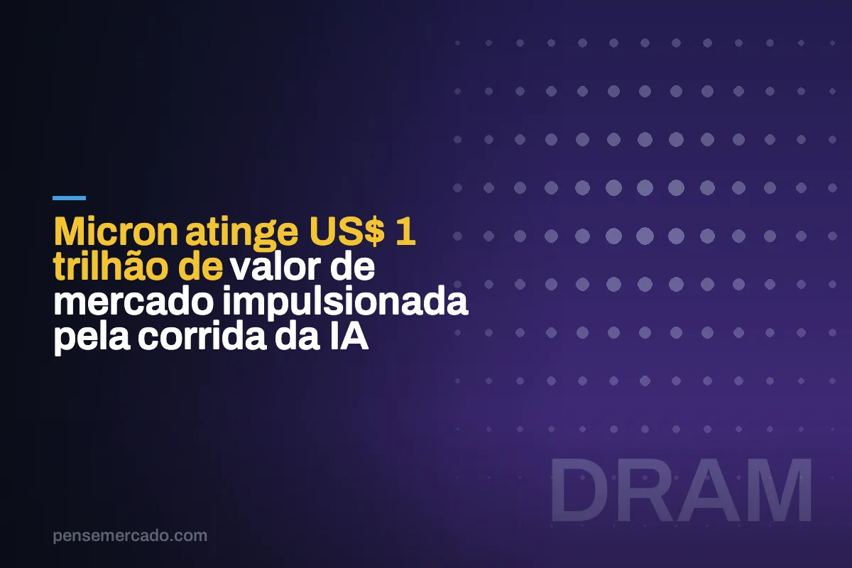 Micron atinge US$ 1 trilhão de valor de mercado impulsionada pela corrida da IA